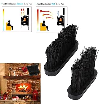 Spazzole Per Camino 2 Pezzi | Setole Noce Di Cocco | Manico Plastica | Pulizia Stufe E Camini