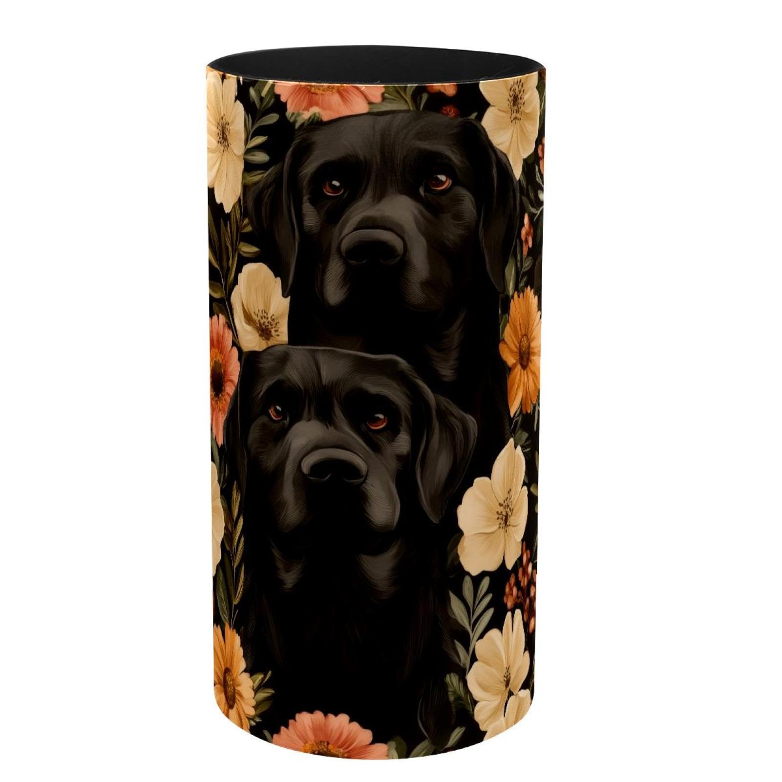 Boîte à musique labrador retriever en métal, porte-pinceaux et pot à crayons