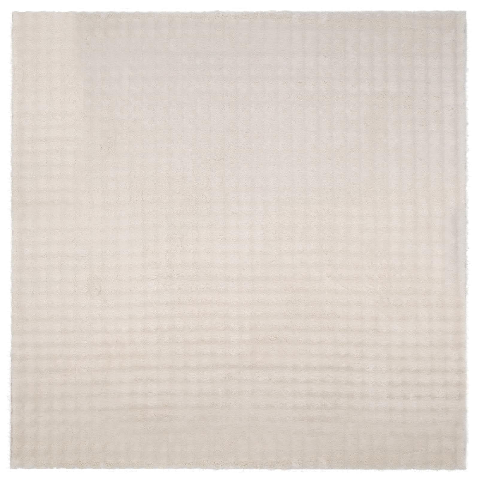 SIROLO Tappeto beige, quadrato, 120 x 120 cm, in robusto poliestere, con fondo antiscivolo, per soggiorno, camera da letto e terrazza coperta