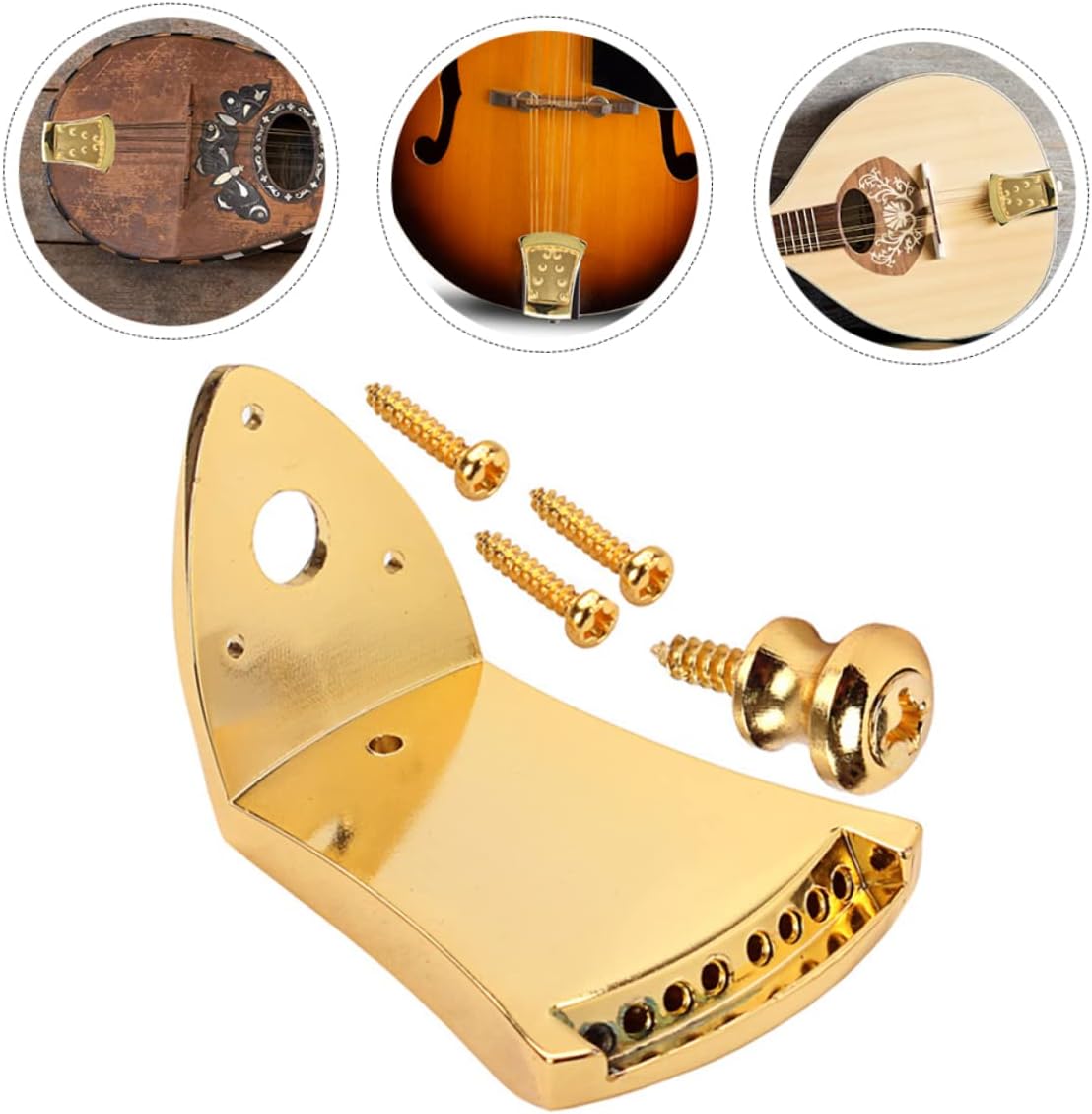 4sets String Mandolin Tailpiece Professional for Arched Top Mandolins Stylish Finish Lightweight Instrument Accessory