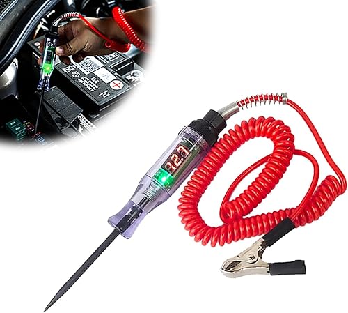 Pack-1 - Bolígrafo de pantalla digital para automóvil, 6 V12 V24 V, probador de circuito LCD digital retroiluminado, bolígrafo de prueba de