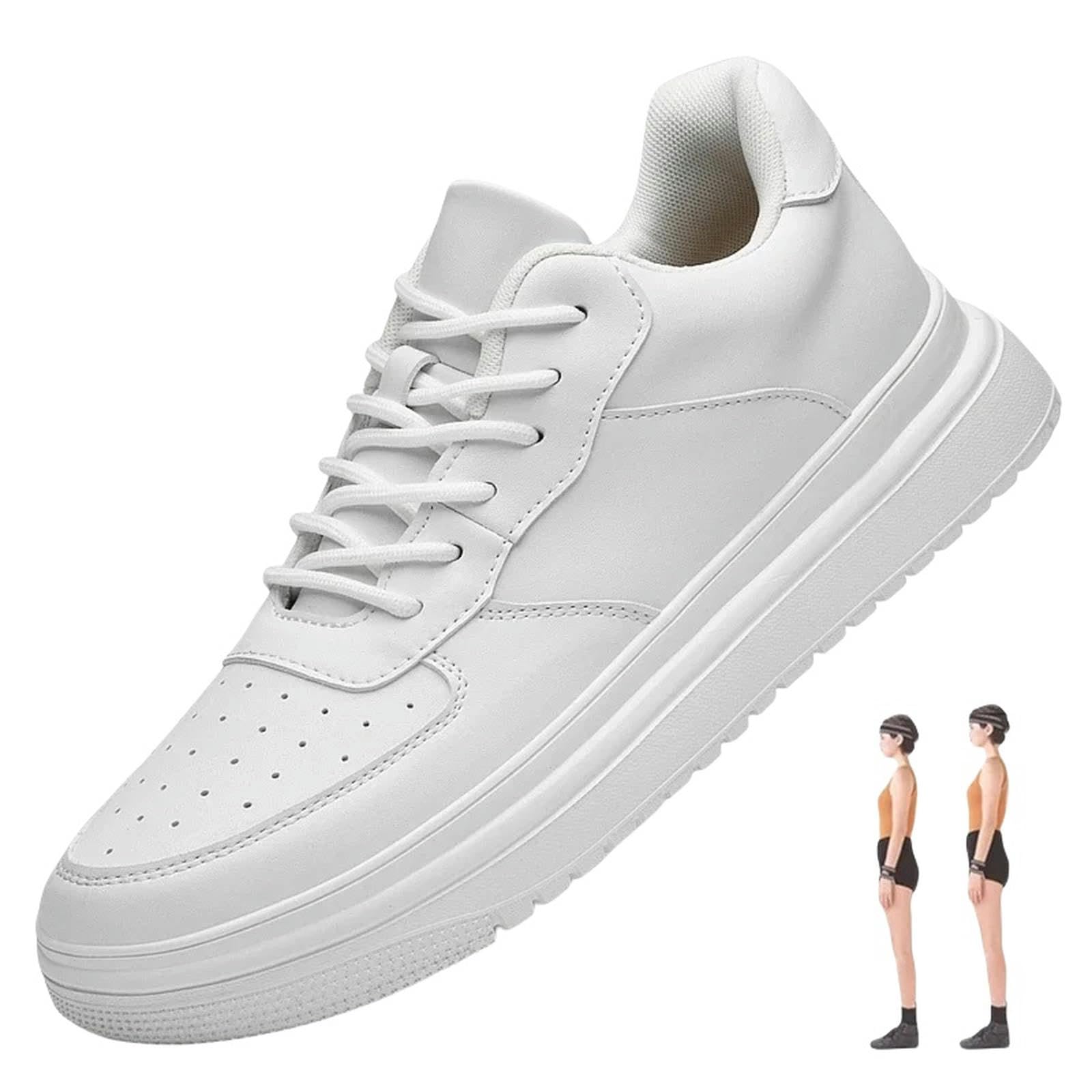 Sportschuhe Sneakers Mann Aufzugsschuhe Höhe Erhöhen Innensohle 8 cm Weiß Größere Schuhe Männer Freizeit Bequeme Atmungsaktive Sportarten
