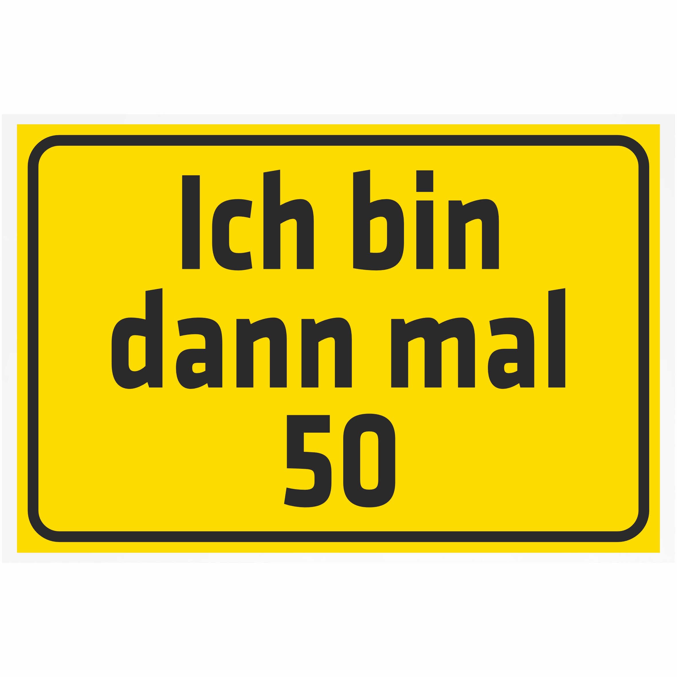 Autocollant personnalisé Ich bin dann mal Kombi 800x600 mm pour vitrine