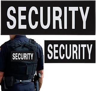 Reflektierende Security Klett Aufnäher Set Klettsticker Reflektorband Klettsticker Security Nachtsichtbarkeit Security Nylon Hook Loop Patch für Vest Tactical Hundegeschirr Weste Kragen, 2 Patches product image