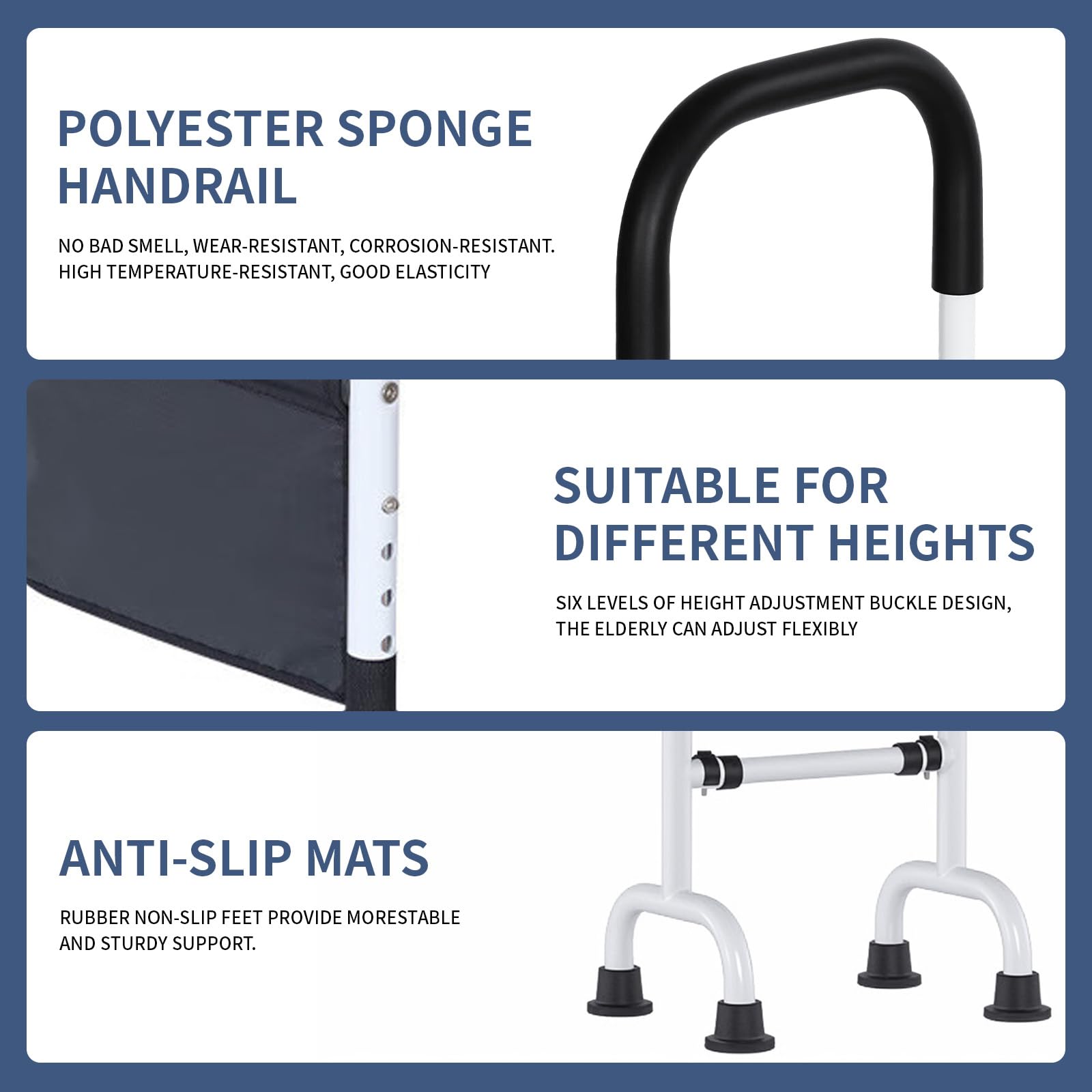Aide pour Se Lever du Lit, Aide À Se Lever - Support Réglable en Hauteur, Construction Robuste avec Pieds Antidérapants, Idéal pour Plus De Sécurité Et De Confort Lors du Levée