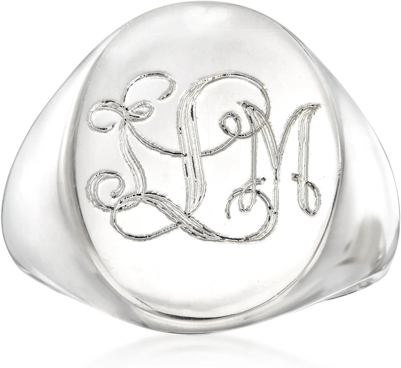 Personalized Classic Monogrammed Signet Initial Ring for Men 925 Silver/10K/14K/18K Gold Monogram Letters Statement Ring Birthday Christmas Gifts