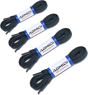 Flat Shoe laces 5/16" Wide Shoelaces 4 Pair for Athletic Running Sneakers Shoes Boot Strings replacements