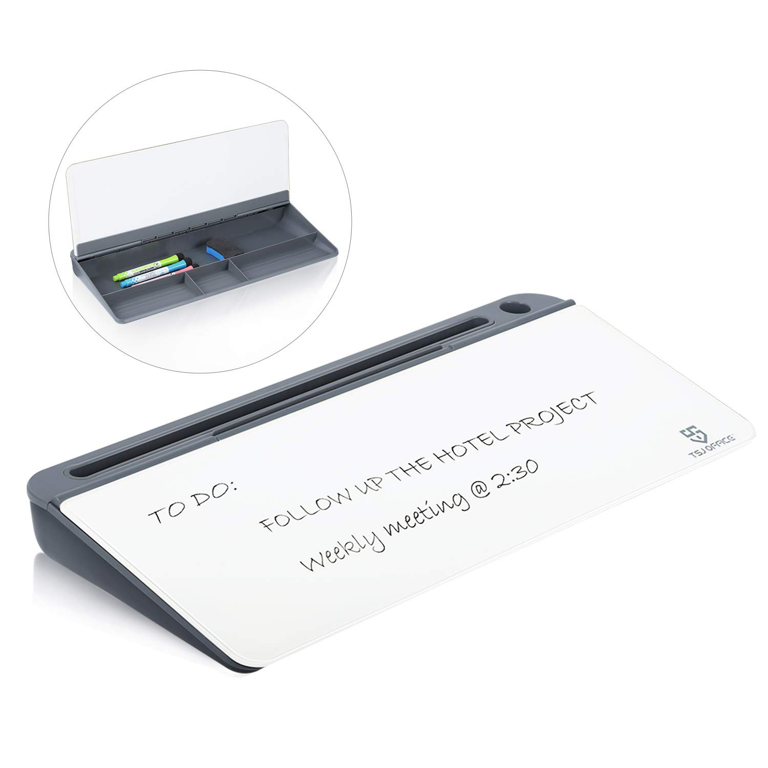 Small Desktop Glass Whiteboard DryEraseBoard Computer Keyboard Stand White Board Surface Pad