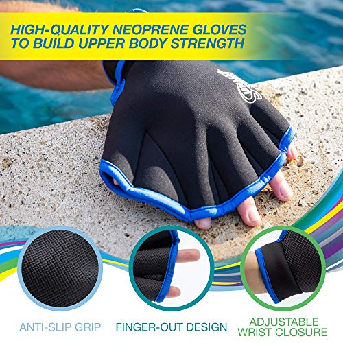 Sunlite Sports High-Density EVA-Foam Dumbbell Set, Water Weight, Soft Padded, Water Aerobics, Aqua Therapy, Pool Fitness, Water Exercise (Ultimate Aqua Fitness Set with Training Manual (6 pcs))