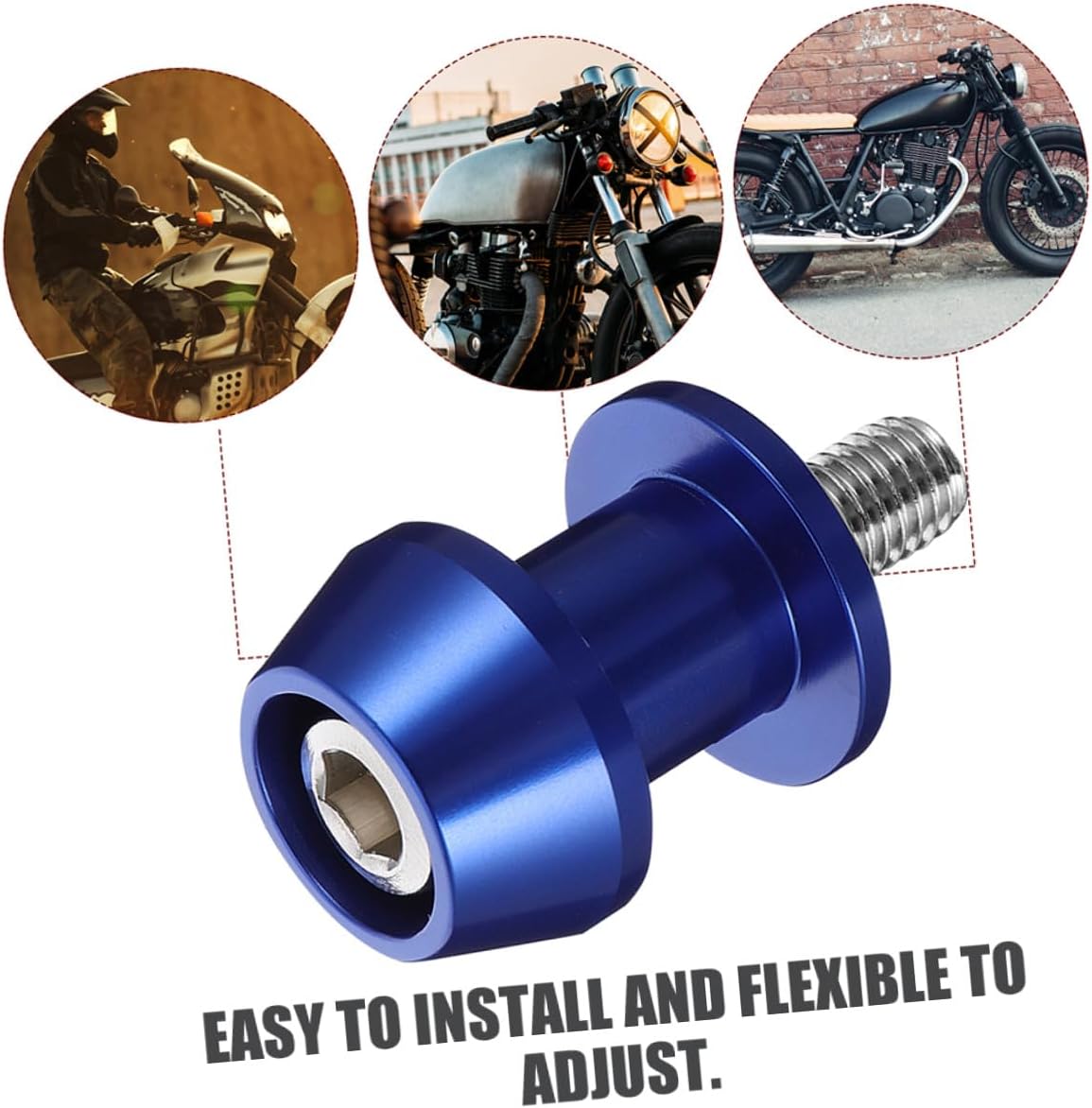 Motorcycle Swingarm Spool Sliders Screws 8mm Blue Cnc 4pcs Set Universal Rear Swing Arm Bobbins for Racing Stands and Frame Protection