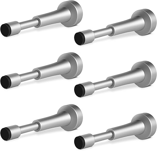 Miniatura 10 de 2 topes de puerta de resorte para pared, tope de puerta de 4.33 pulgadas para parte inferior de la puerta, tope de puerta de aluminio con punta