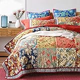  ADGAI Coverlet 3 Parties de matière bouti Pique 100% Coton Rouge Couvre-lit lit Main Patchwork 235X265cm 150 ou 135 pour réversible
