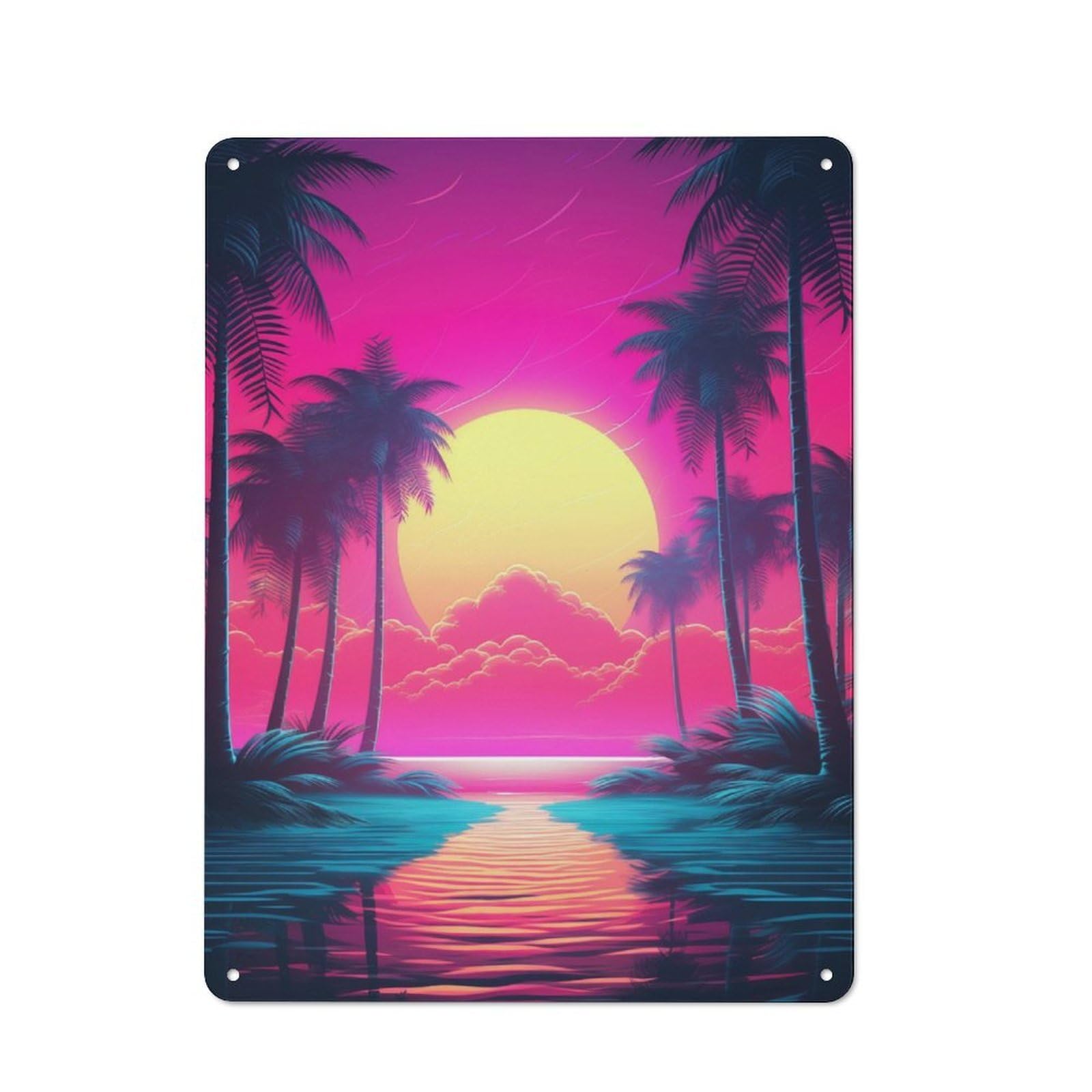 Junmoney Neon Dreamscape Reverie Tin Sign 40X30cm With For Home Bar Wall, Vintage Decor, For Garage, Workshop And Man Cave Decoration