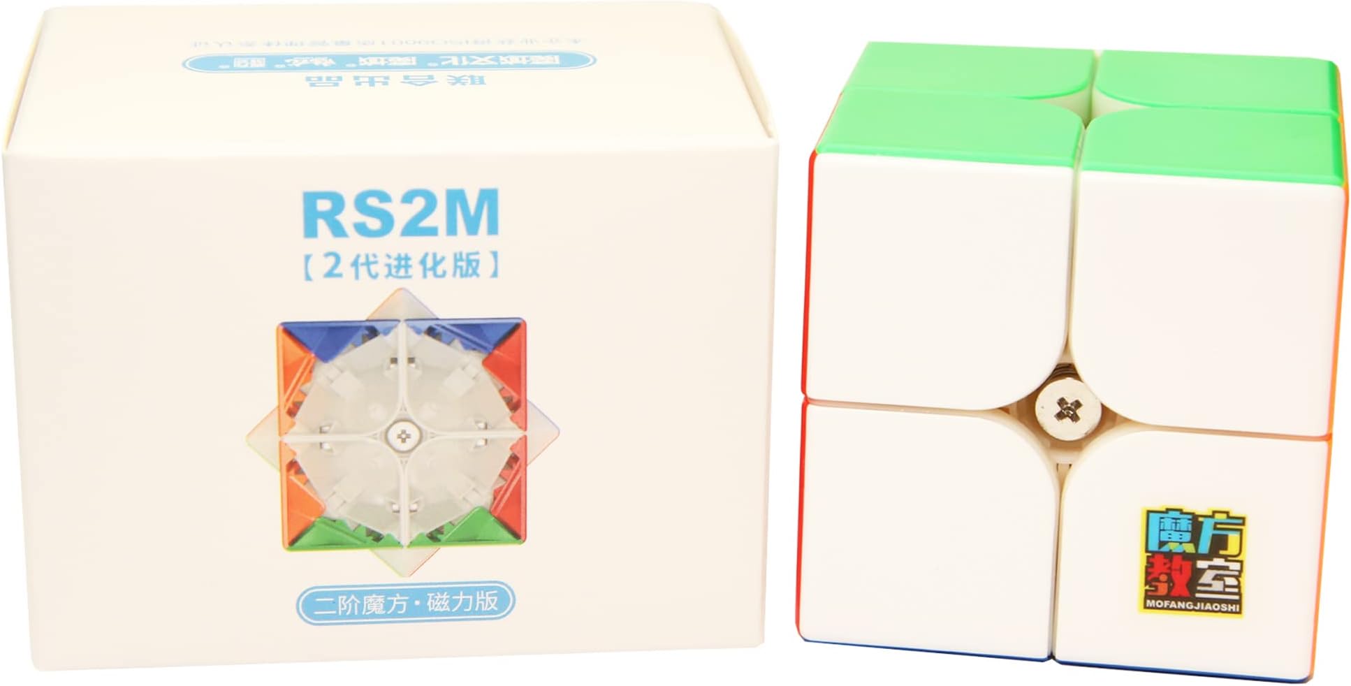 CuberShop Moyu RS2M 2022 Evolution 2x2 Magnetic Speed Cube, RS2M Evolution Professional Upgraded Version of Moyu RS2M 2020, Moyu RS2M Evo 2022 Upgraded RS2M Pro Version