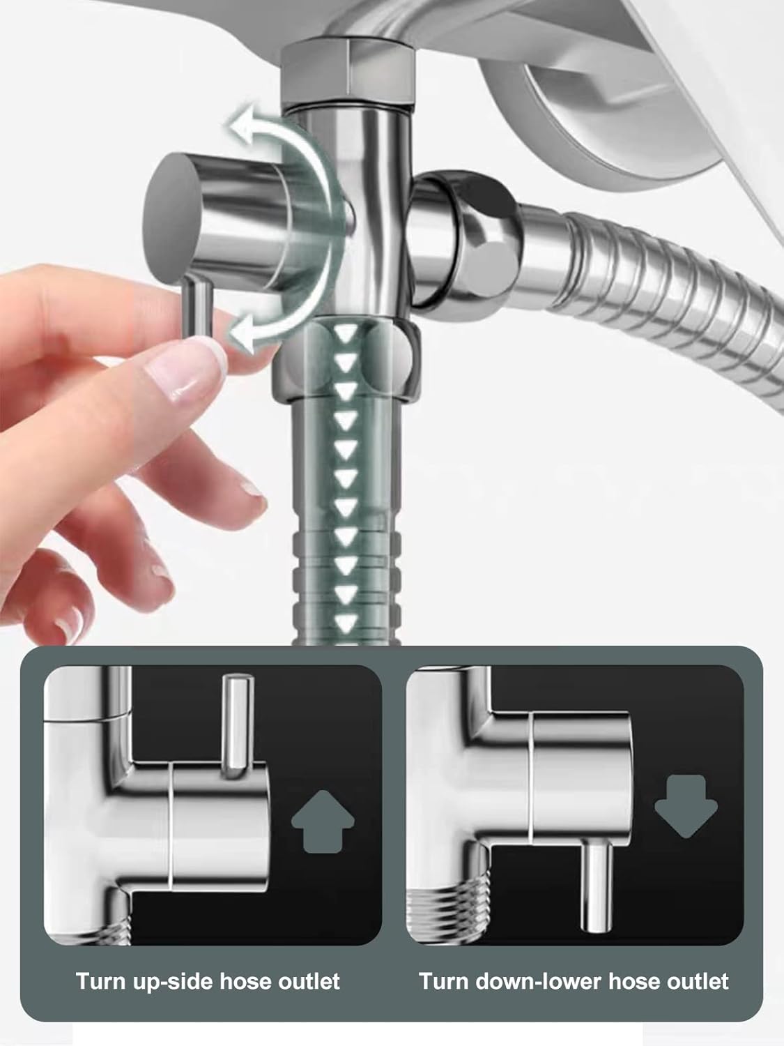 G1/2 Shower Diverter Valve,Solid Brass Shower Arm Diverter，3-Way Universal Shower System Replacement Part(Chrome)