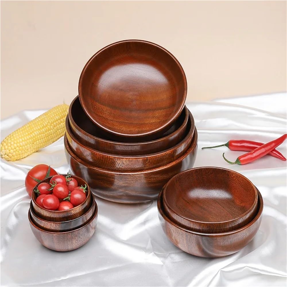 Fruitero de madera, Ensalada de madera y frutero Cuencos for servir Centro mesa estilo granja(16cm7cm)