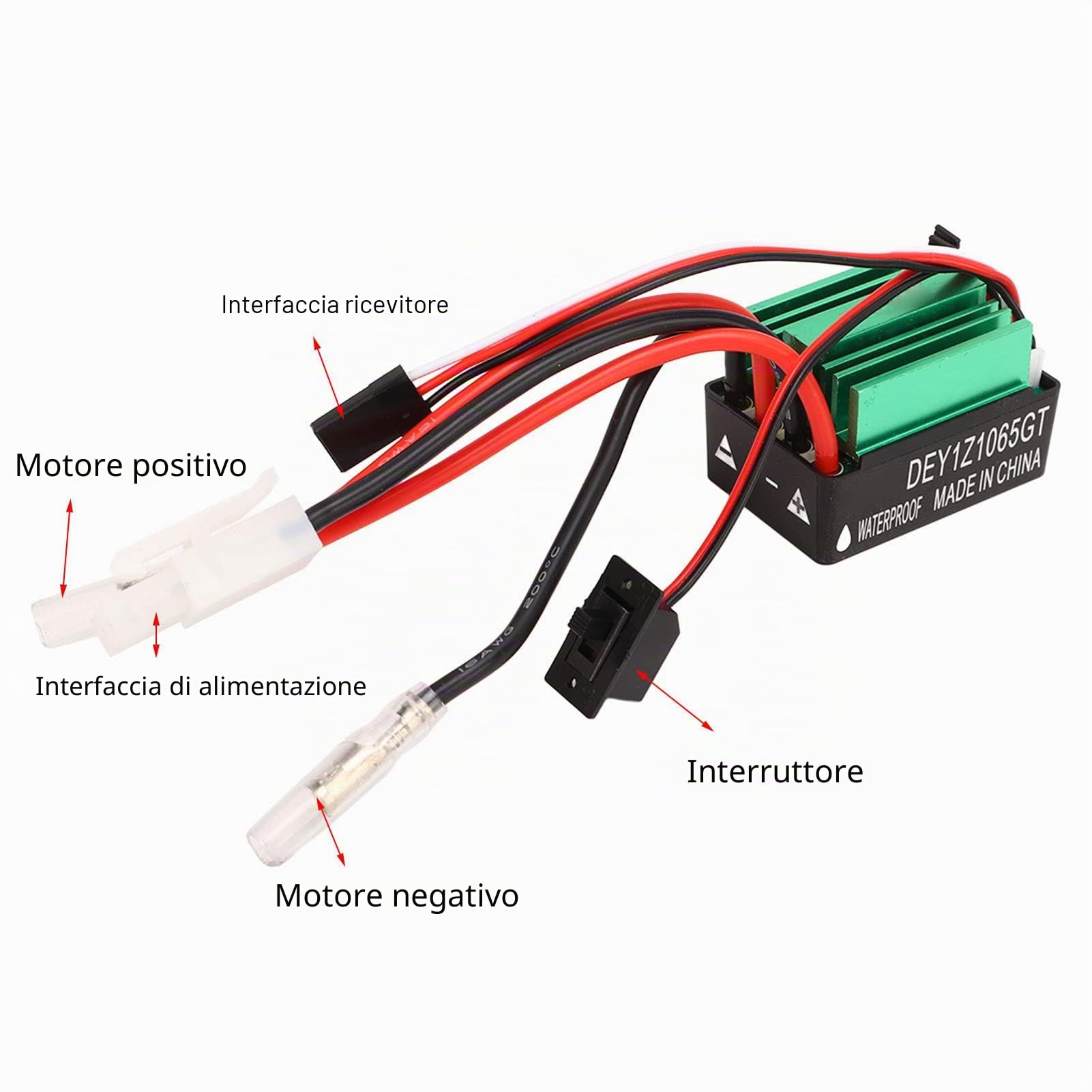 Motore spazzolato 540 con ESC 65A, Ricambi Auto RC Motore spazzolato a Grande Torsione Portatile Durevole (55T)