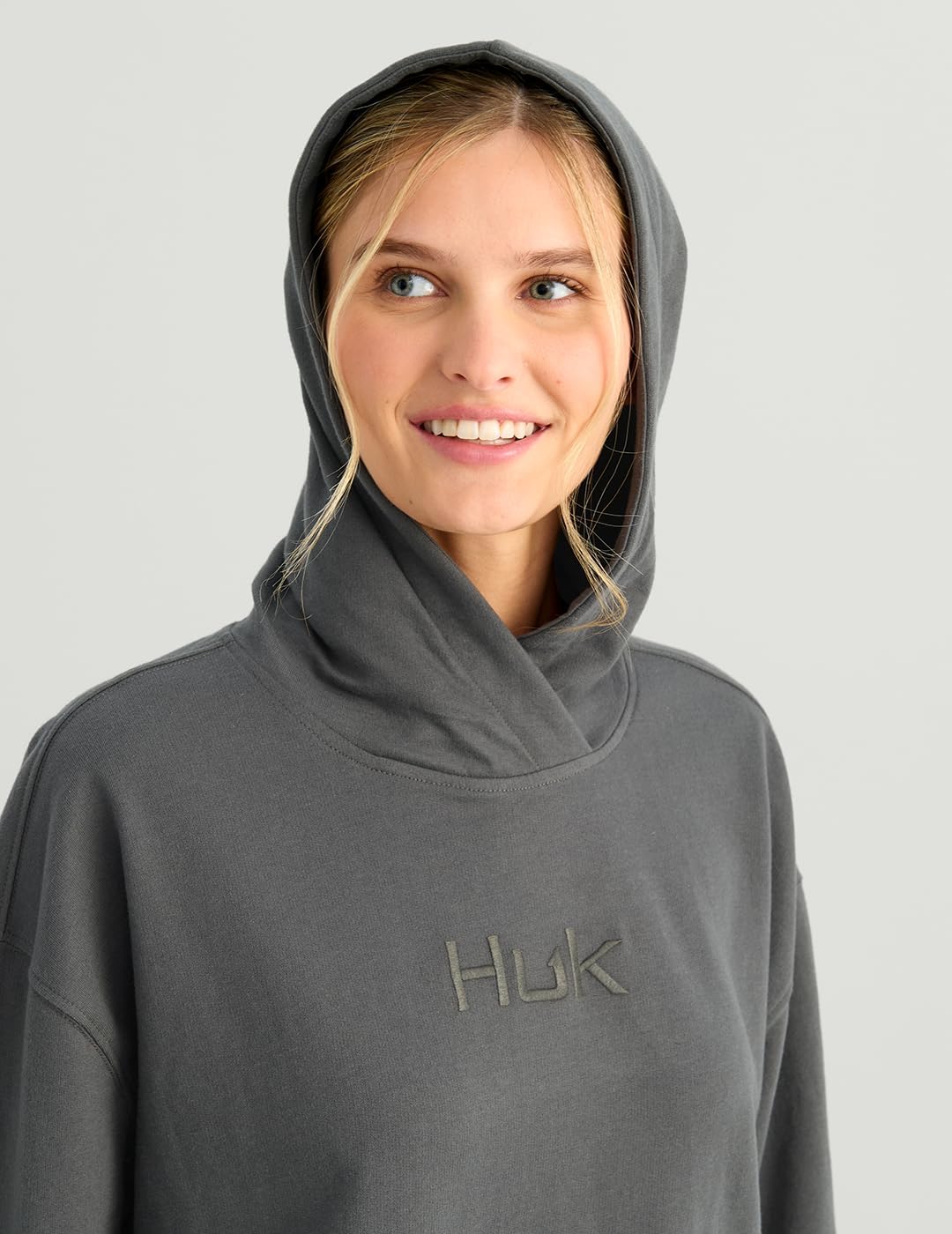 HUK Women's Edisto Terry Hoodie, Lightweight Terry Cloth Pullover, Casual Coastal Fishing Hoodie for Women