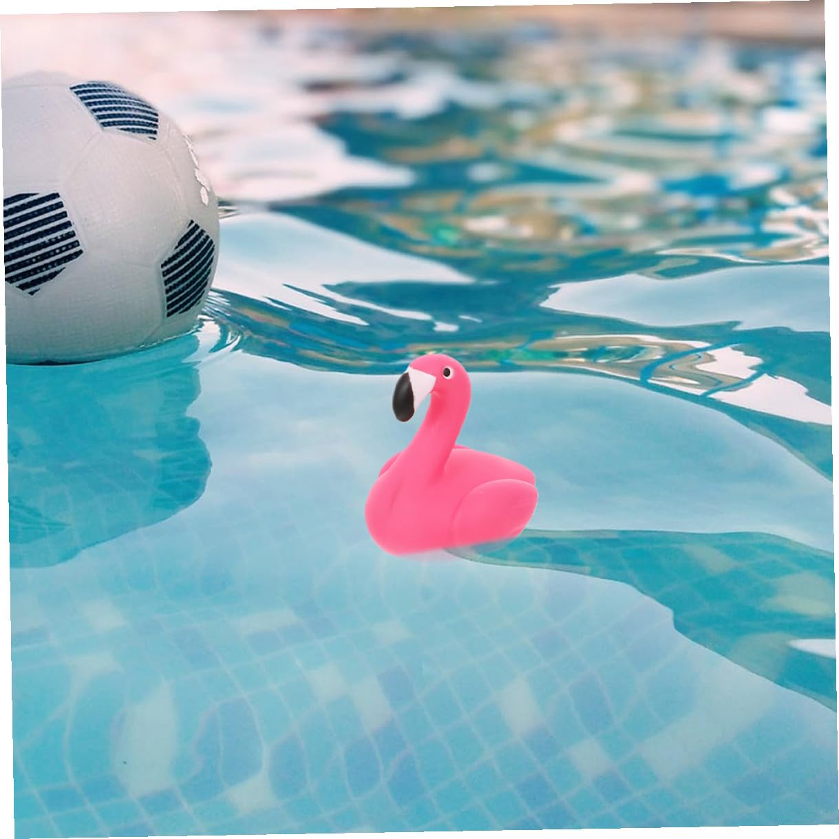 VICASKY Floating Pool Thermometer for Water Temperature, 2pcs Flamingo Shape, Easy-Read Swimming Pool and Hot Tub Thermometer for Indoor Outdoor Use