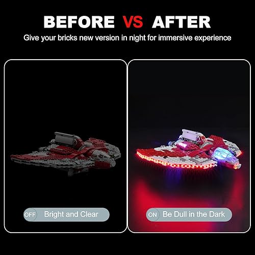 Miniatura 3 de Kit de iluminación LED para Lego Star Wars Ahsoka Tano T-6 Jedi Shuttle 75362, luz LED compatible con modelos de bloques de construcción Lego 75362