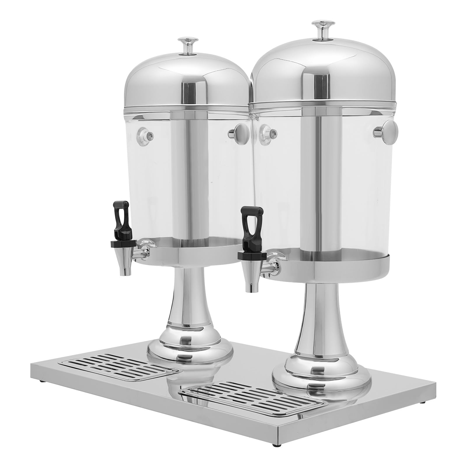 Dispensador de bebidas de acero inoxidable con grifo y base antigoteo, dispensador de agua de 8 L/16 L para zumo, té helado y cócteles, ideal para fiestas, camping y hogar, incluye núcleo de hielo (16