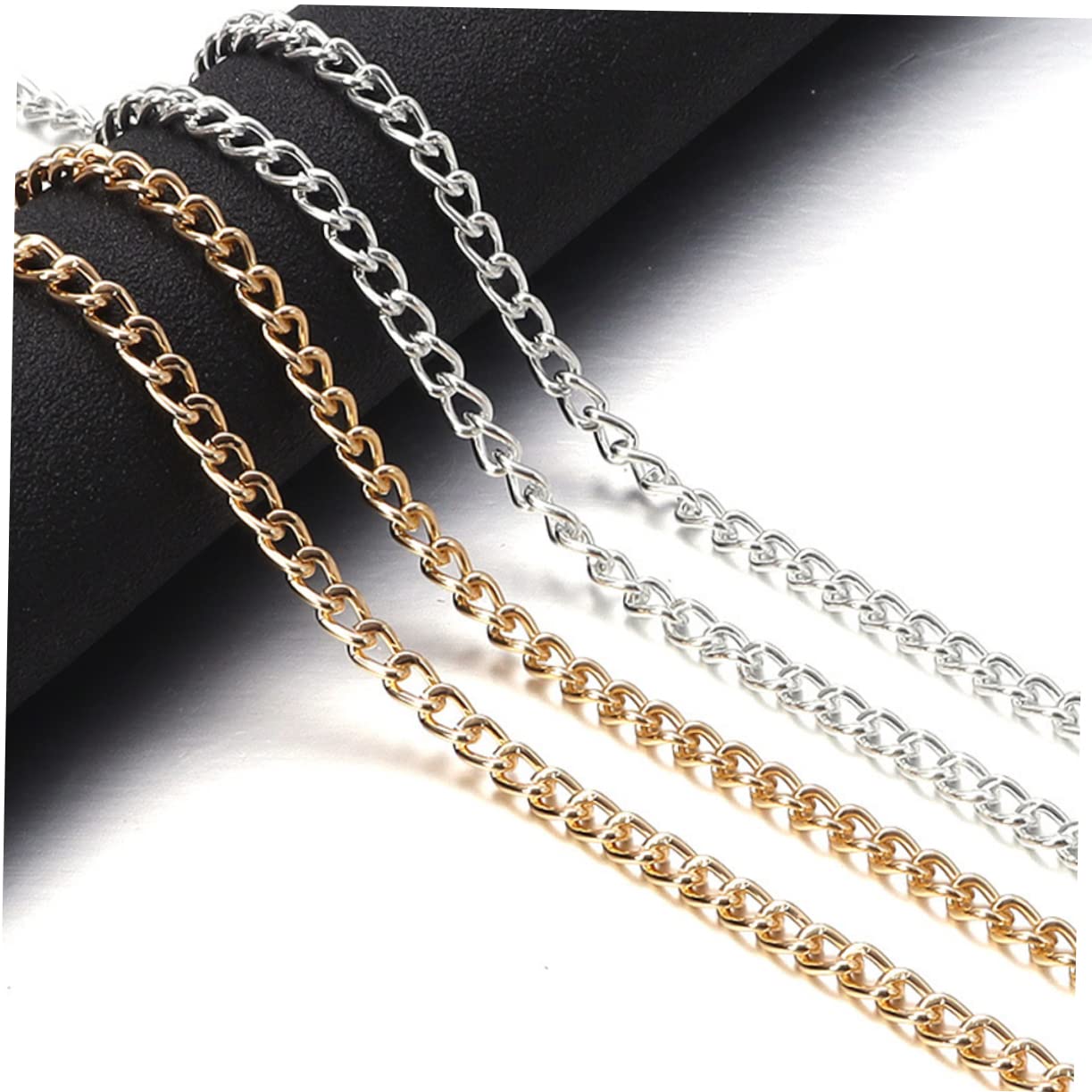 NUOBESTY 5rotoli Catena Artigianale Alluminio per Borse e Accessori Leggera e Non Sbiadente per Fai da Te e Creazioni Moda