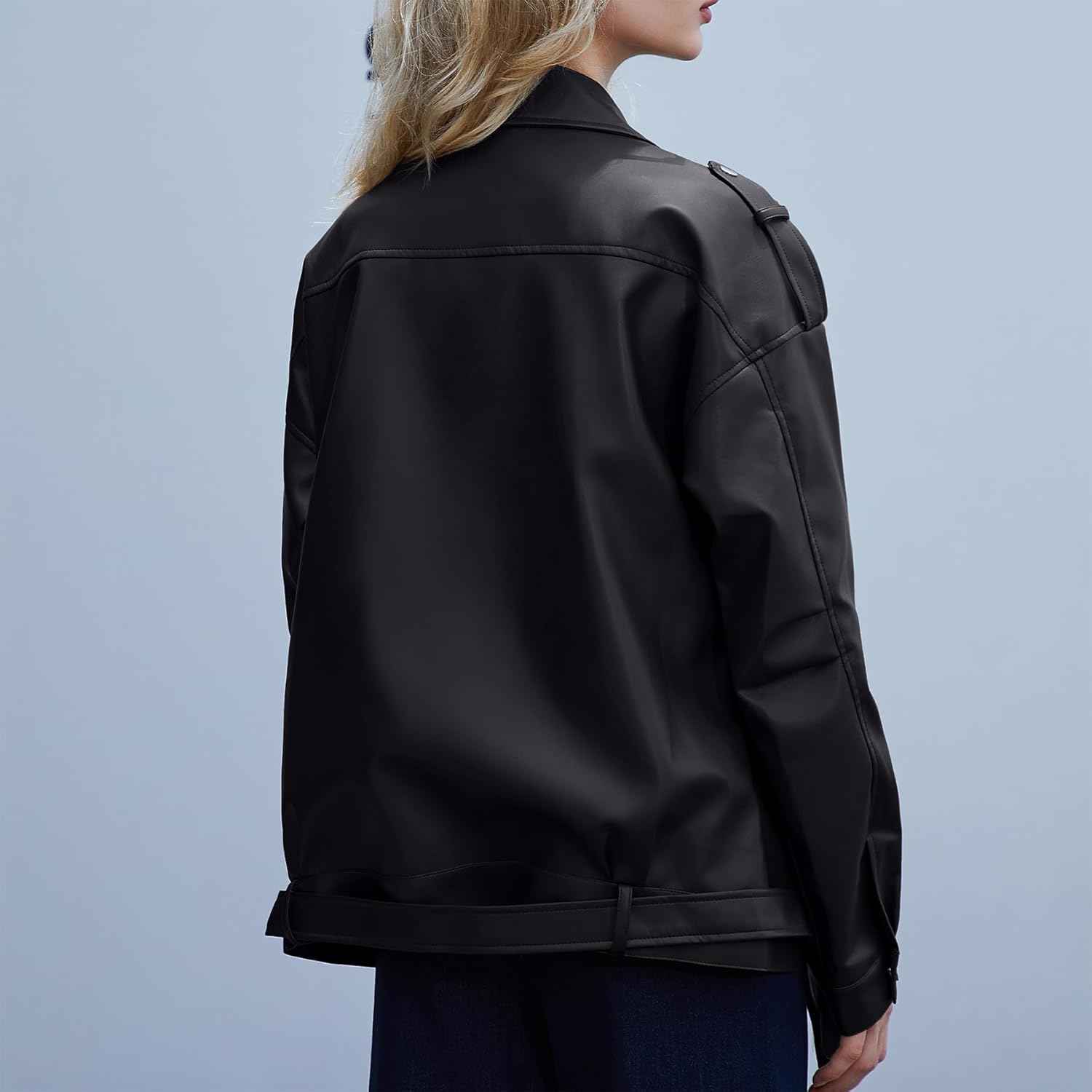 Ubuy Zando Biker Jackets Zando Leather Jacket Women Oversized