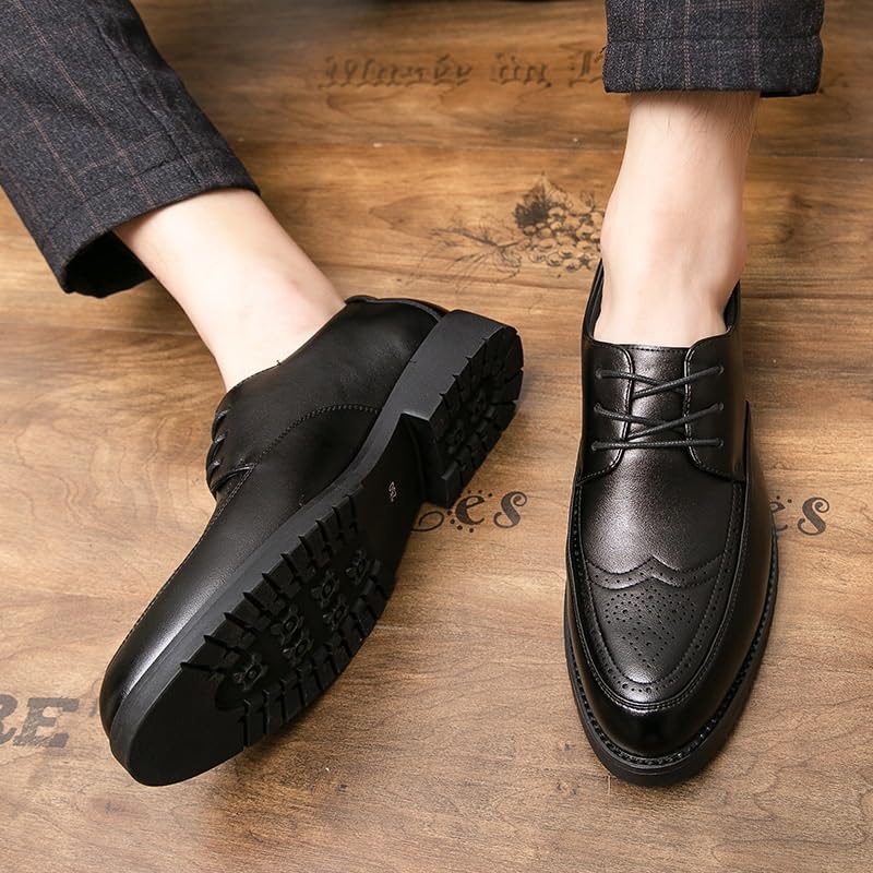 Men's Retro Dress Shoes Vintage Business Formal Comfortable Lace Up Low Top Leather Oxfords2