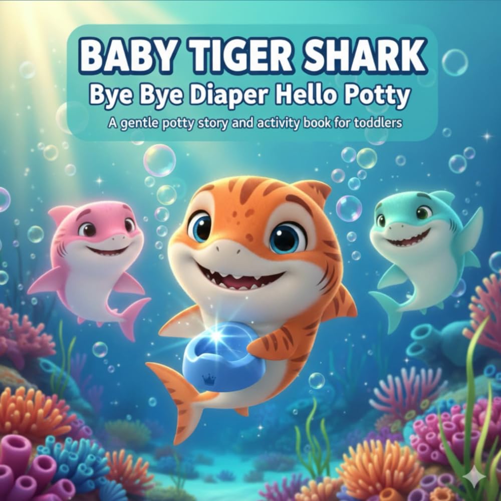 BABY TIGER SHARK BYE BYE DIAPER HELLO POTTY: A GENTLE POTTY STORY AND ACTIVITY BOOK FOR TODDLERS