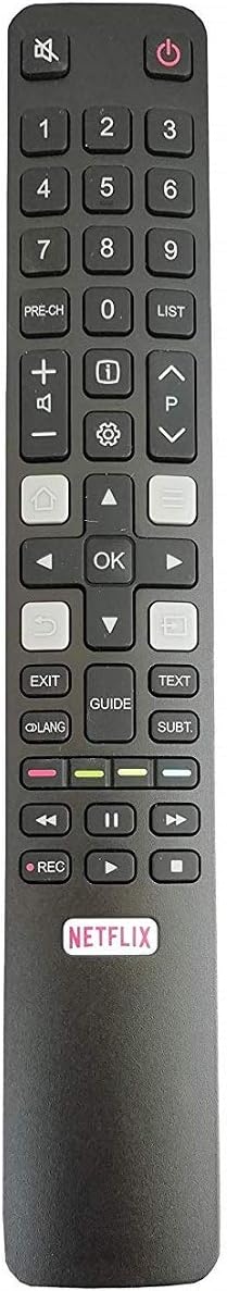 LipiWorldRC802N YA12 LED LCD Smart TV HD 65X4US 85X6US 65C6US Remote Control Compatible with Function Netflix Rec TCL