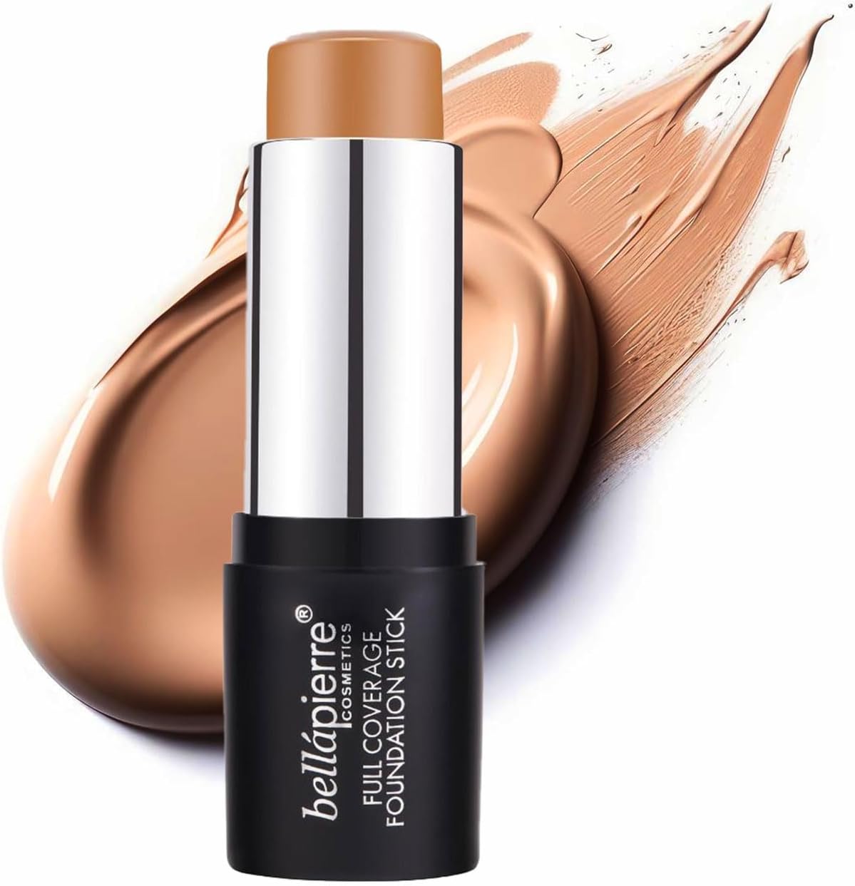 bellapierre Mineral Foundation Stick | Full Coverage Matte Finish | Cruelty Free | Non-Toxic and Paraben Free | Compact Tube - 0.35 Oz - Deep