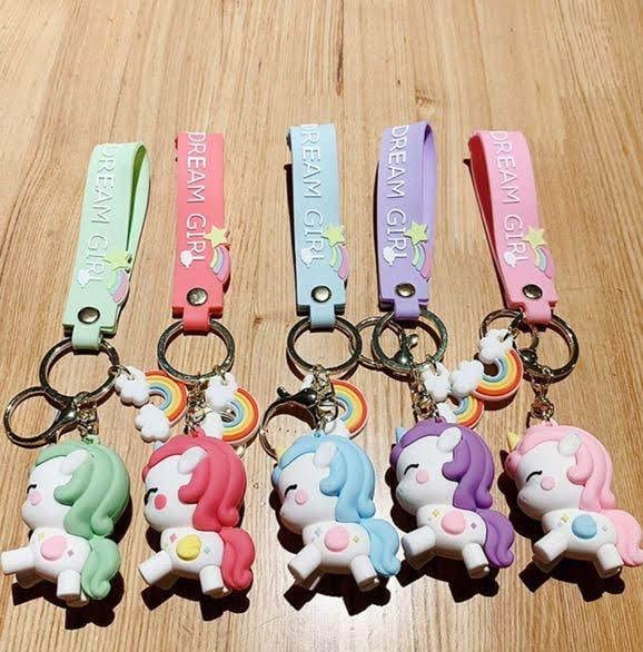 SAMVARDHAN Unicorn Key Ring Key Chain for Girls Silicone Unicorn Toy