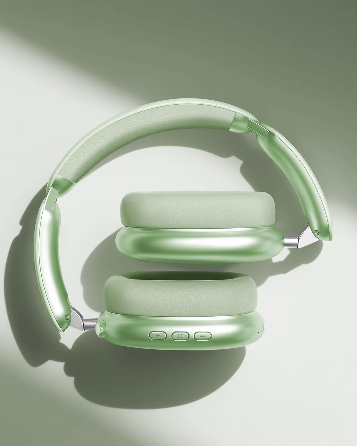 Wentronic Y02 Auriculares inalámbricos Bluetooth 5.4 con cancelación de Ruido,60 h de batería,5 Modos de Sonido EQ,Sonido Hi-Res,Graves Profundos,diseño Plegable,iOS y Android - Verde