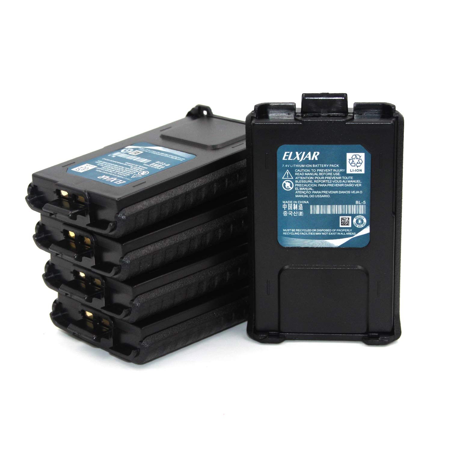 Vhbw Lot De 5 Batteries 1500mAh Compatible Baofeng BF-666S BF-777S BF-888S - Talkie-Walkie Rechargeables Li-ion