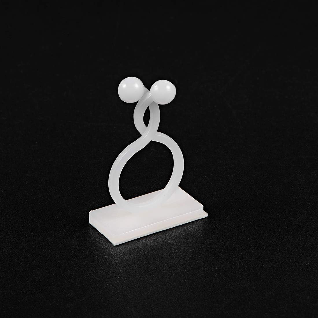 uxcell Twist Lock Cable Wire Ties with Sticker Nylon U Shape Save Place 16mm Dia White 50pcs