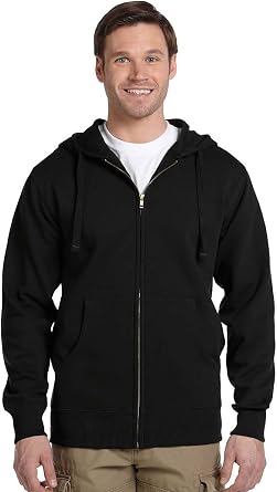 Econcious-Mens 9 oz. Organic/Recycled Full-Zip HoodBlackAdult-LG