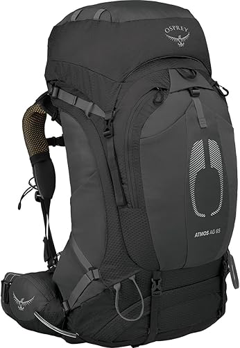 Miniatura 4 de Osprey Atmos AG 65 - Mochila de mochilero para hombre, color negro, talla LXL