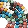 rockcloud 8mm Colorful Lava Rock Stone Gemstone Beads Round Loose Beads 14 inch for Jewelry Making Findings Accessories #1
