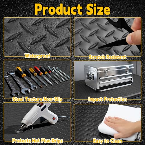 Image of Workbench Mat, PVC Work Bench Mat with Non-Slip Texture, 2mm Thick Scratch & Stain Resistant Surface for Painting, Woodworking, Crafting, Building and Tool Protection (Black, 16.93 inch x47.24 inch)
