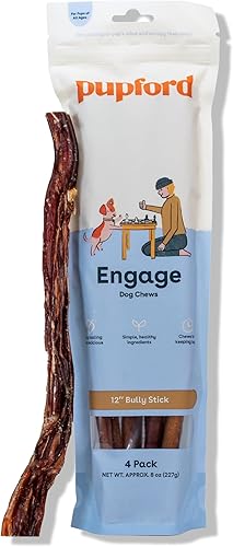 Pupford Palitos gruesos para perros y cachorros, ahumados para mejorar el olor, naturales, de larga duración, masticables de un solo ingrediente