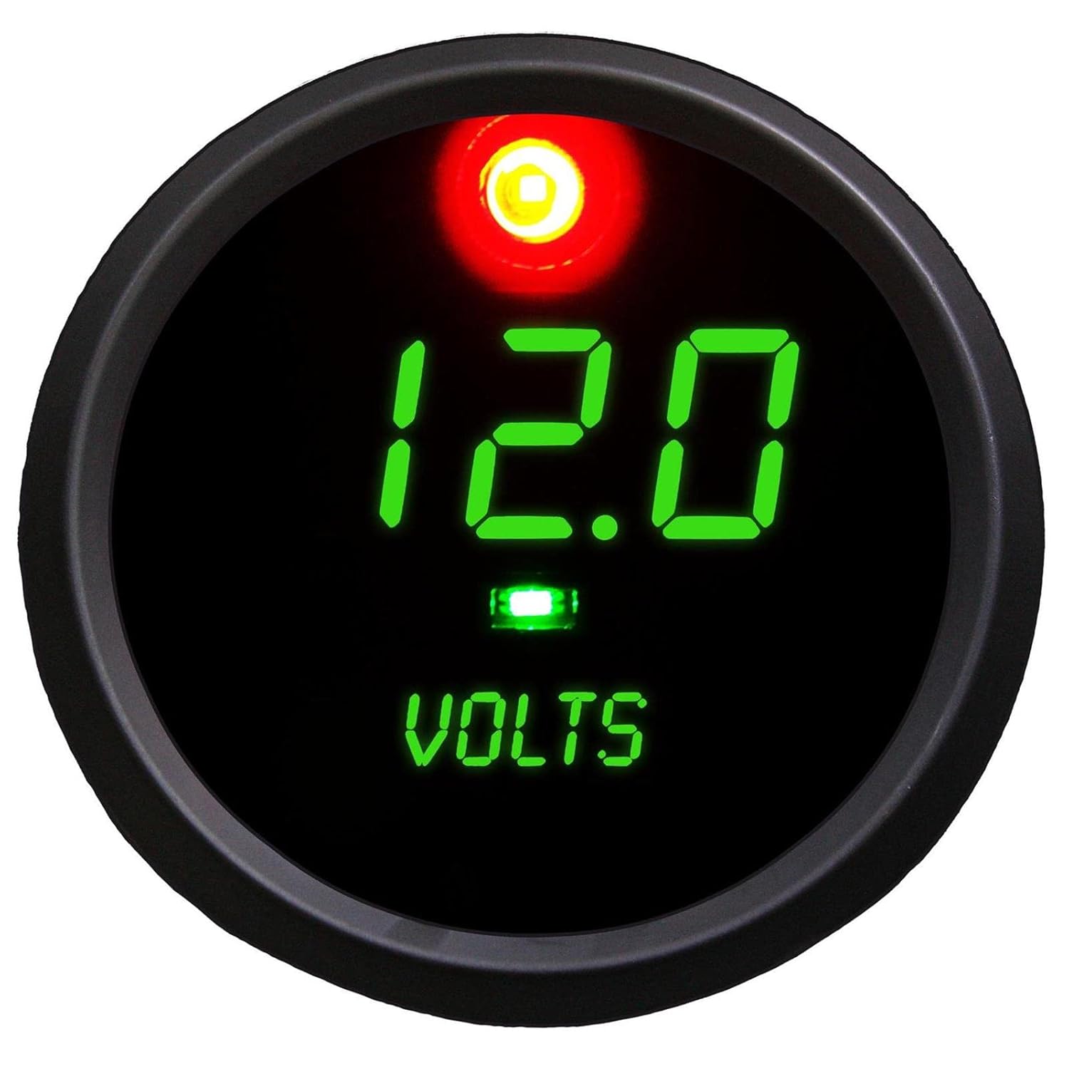 LED Digital Voltmeter 2 5/8" 7.0 to 25.5 Volts (Includes- 2 programmaable Alarms, Activation Switch) Black Bezel