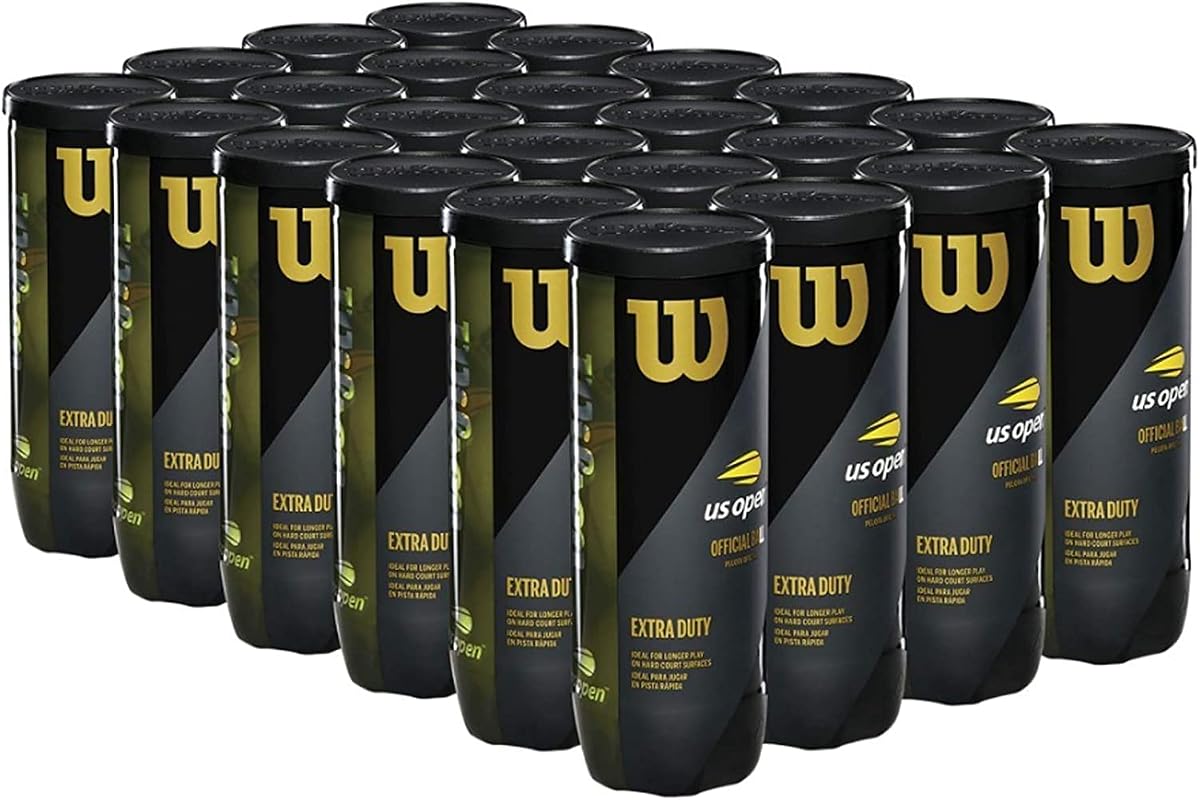 WILSON US Open Extra Duty Tennis Balls - 12 Cans (36 Balls) + 24 Cans (72 Balls) | 12- Can (36 Ball) Case & 24 – Can (72 Ball) Case Available