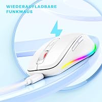 seenda Vezeték Nélküli Egér LED Világítással - Újratölthető, Csendes 2.4G USB Egér Mouse Jiggler Funkcióval, 2000 DPI - PC, Laptop, Windows, 3