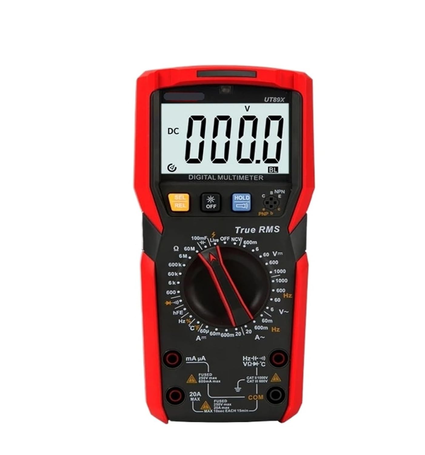 UT89X UT89XD Digital Multimeter True 20A Current AC/DC Voltmeter Capacitor(UT89X)