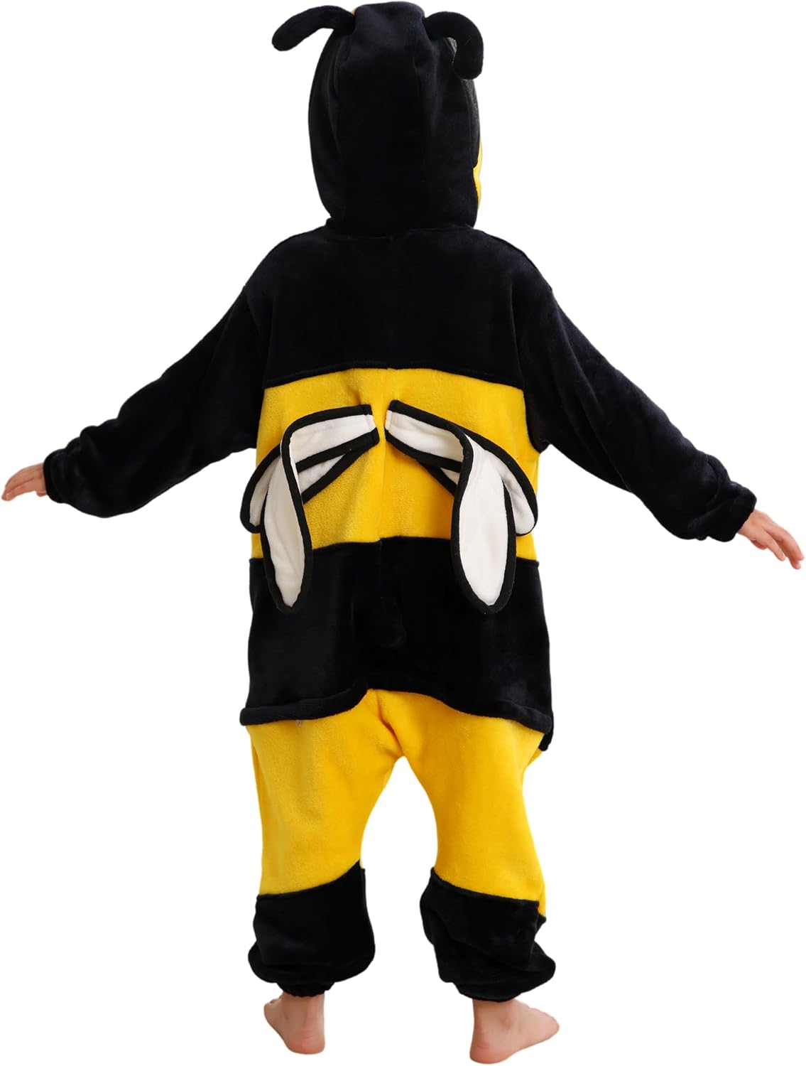 SimZoo Kids Animal Pajamas, Boy Girls Bee Cosplay Costume Sleepwear, One-Piece Unisex Homewear 4-13Y