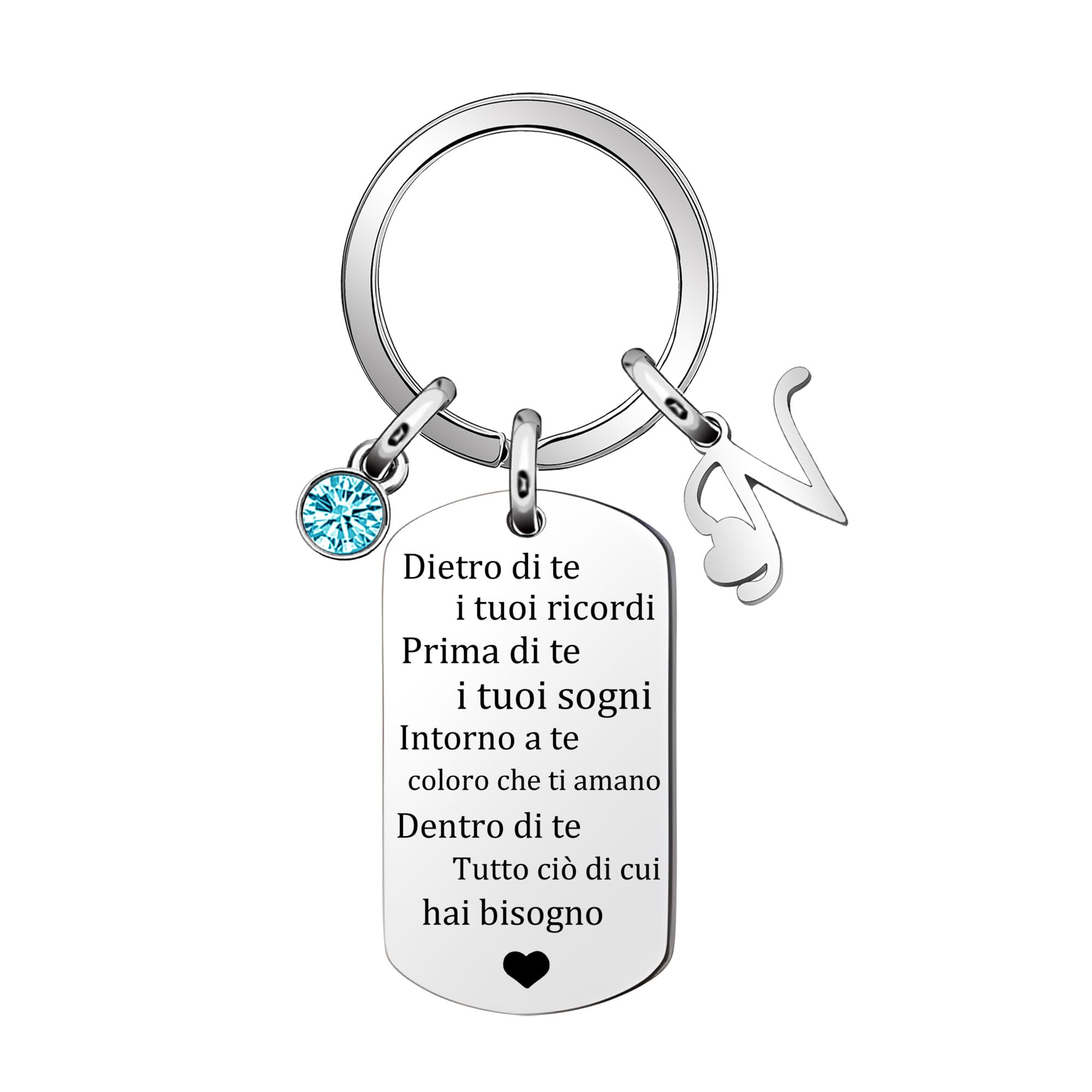 Inpirazione Portachiavi Regalo,Argento 26 Lettera A-Z Inglese Initial Pendente Portachiavi Per Le Donne Uomini Unisex Figlia Figlio Sorelle Amici Amante Compleanno Natale Laurea