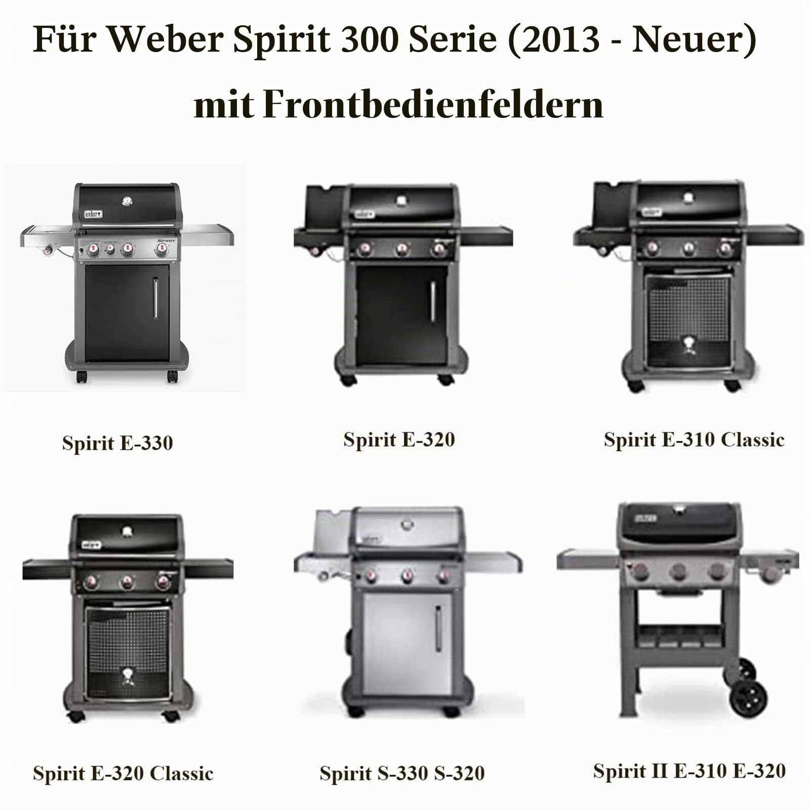 GFTIME 38,9CM Flavorizer Bar 7636 für Spirit E-310/320/330 (2013-Current), Spirit II E-310 S-310 Serie (mit vorderen Brennerknöpfen), Porzellanemaille Hitzeplatte Ersatzteile