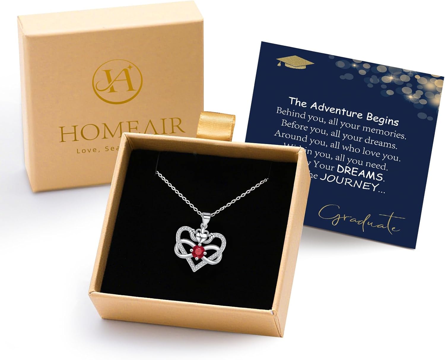 Heart Pendant Necklace Gifts for Mama Daughter Granddaughter Girlfriend Best Friend Women Graduation Birthday Valentines Day - Image 2