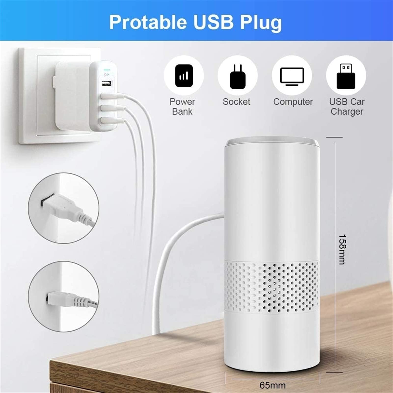 Purificatori d'aria - Mini purificatore d'aria personale indossabile con filtro HEPA, generatore negativo | purifica l'aria eliminando germi, polvere, virus