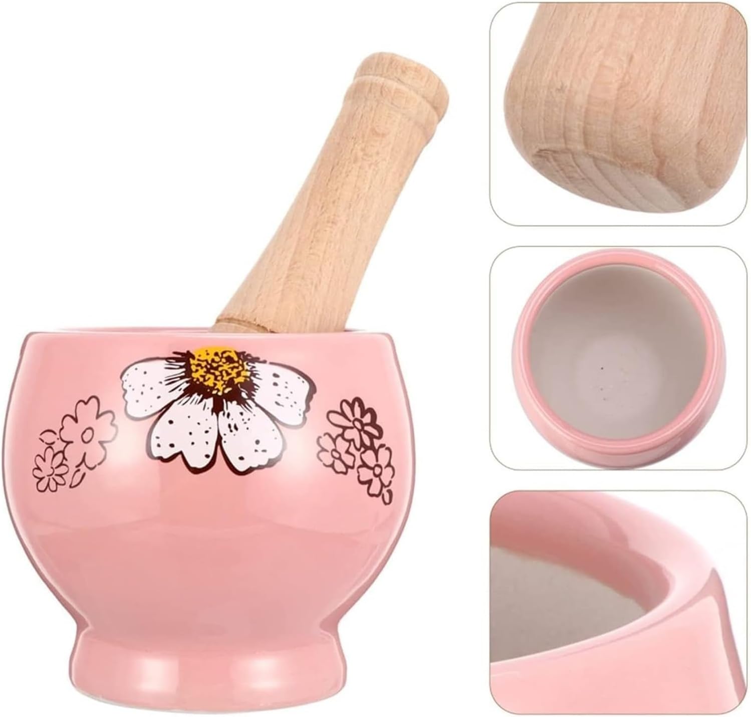 Crusher,Mortar and Pestle Set,Mortar and Pestle Ceramics Mortar and Pestle, Crusher,Spice Grinder, Bowl,Pesto Powder Grinding